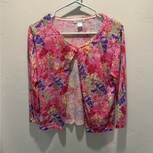 Garnet Hill Pink and Red Knit Top